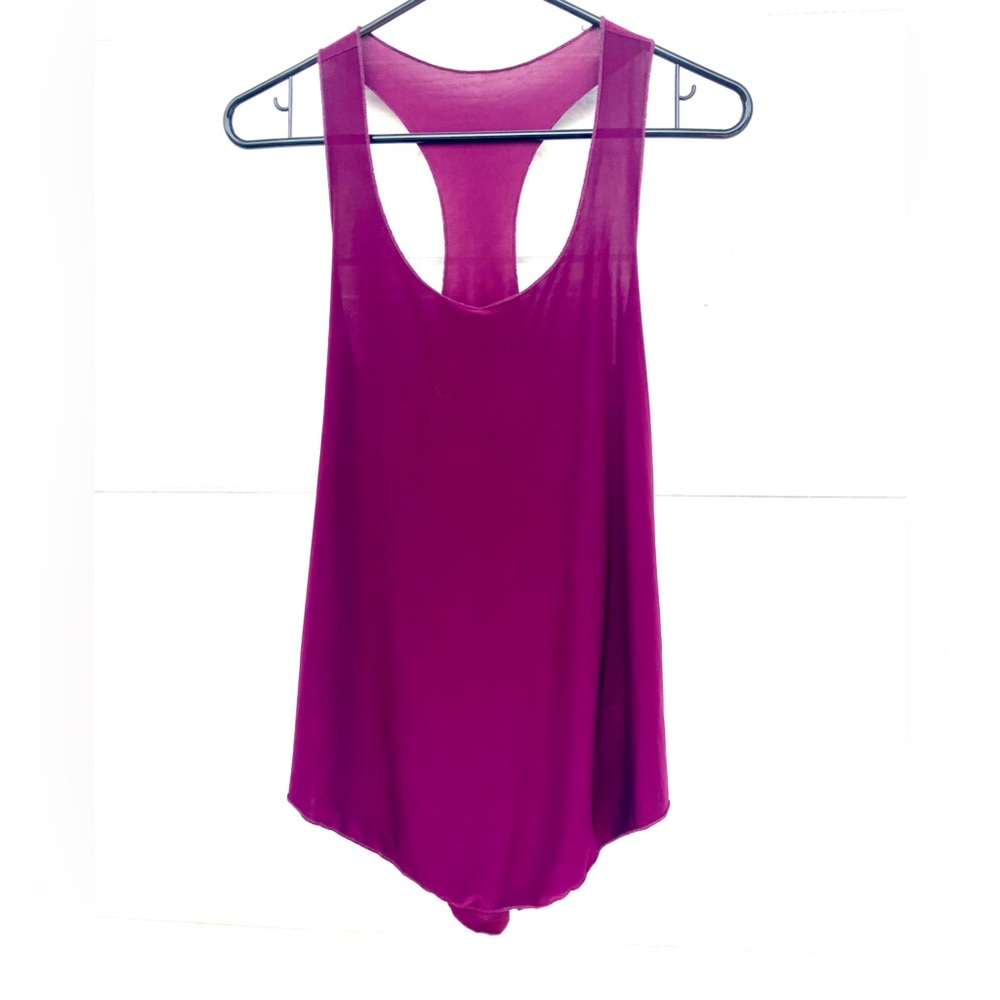 Onzie Glossy Workout Yoga Tank Top Singlet Pink Purple Racerback OS